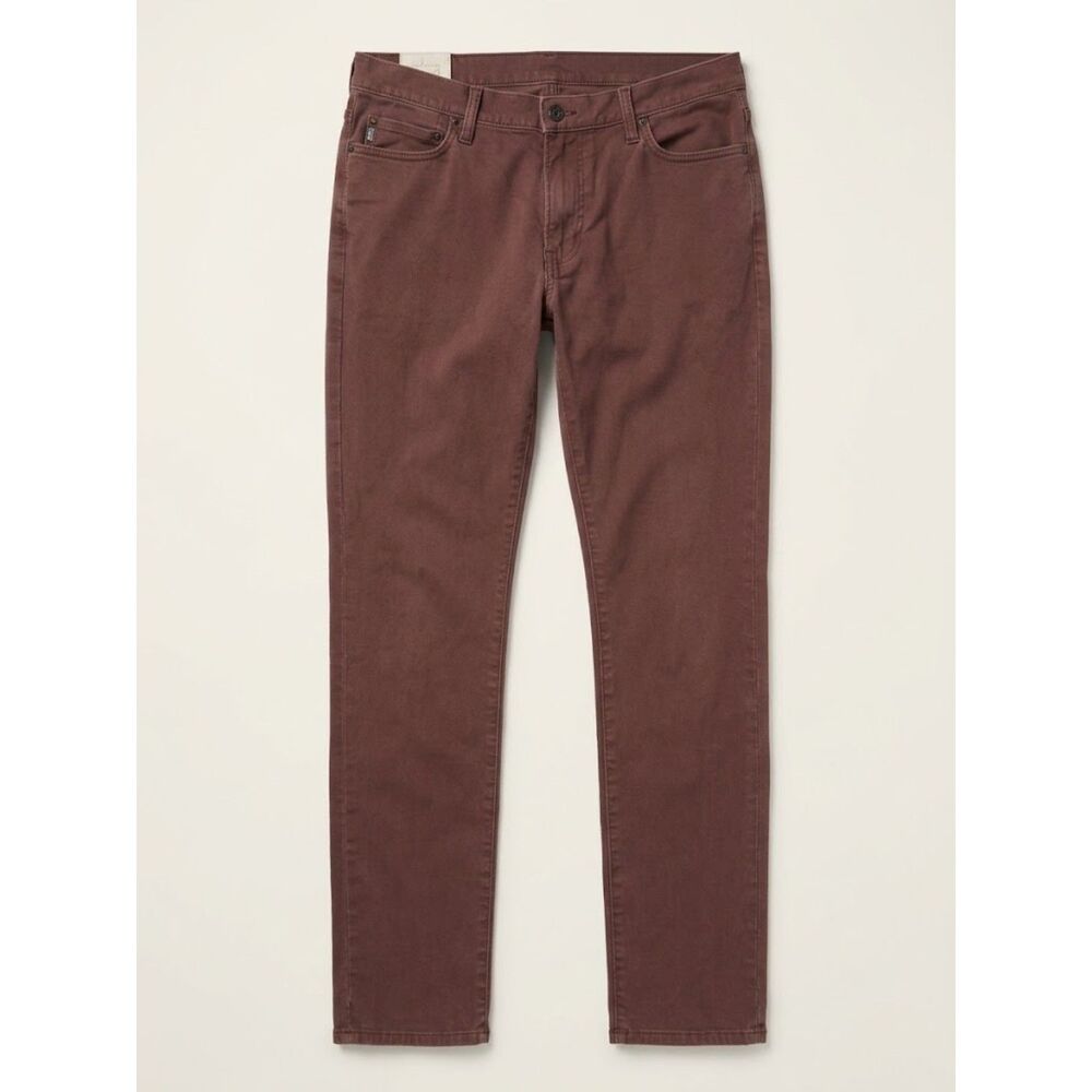 Abercrombie & Fitch Twill Pants Mens 33x32 Brown Mauve Slim Straight Five Pocket